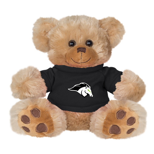  Plush Big Paw 8 1/2 inch Brown Bear w/Black Shirt - Mustang Mascot