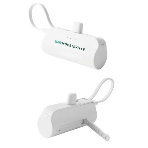  Sidekick White 4500 mAh Power Bank - Simplified Wordmark