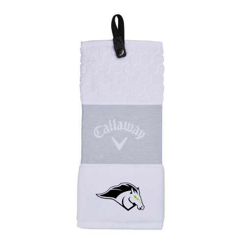  Callaway White Trifold Towel - Mustang Mascot