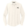 Thumbnail image for  Mercer + Mettle Womens Ivory Crepe Long Sleeve Camp Blouse