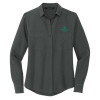Thumbnail image for  Mercer + Mettle Womens Grey Crepe Long Sleeve Camp Blouse