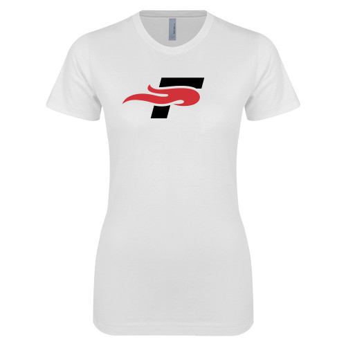  Next Level Womens White Boyfriend Tee - F