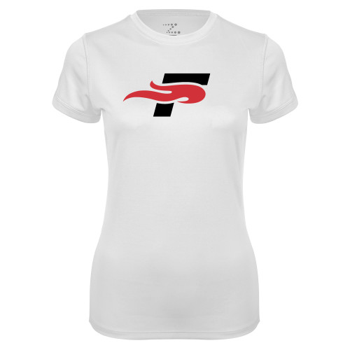  Womens White Performance Tee - F