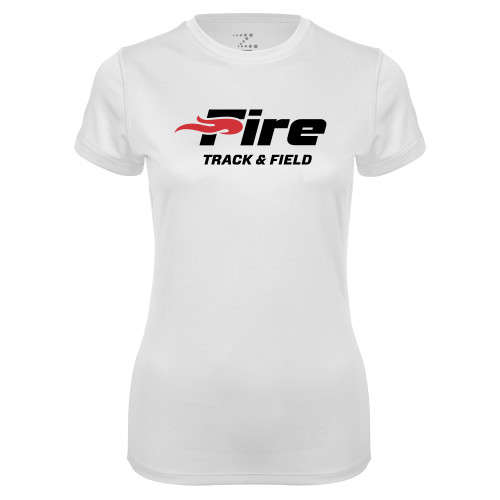  Womens White Performance Tee - Track & Field