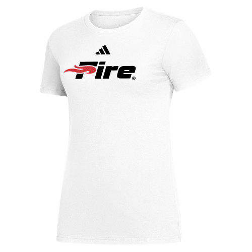  Adidas Womens White Fresh Tee - Primary Mark