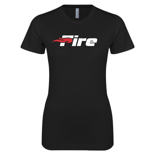  Next Level Womens Black Boyfriend Tee - Primary Mark