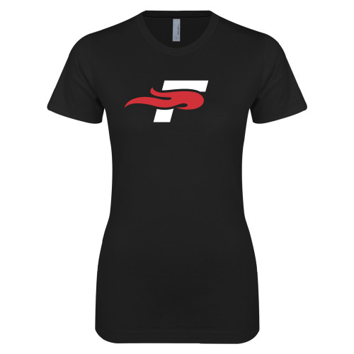  Next Level Womens Black Boyfriend Tee - F
