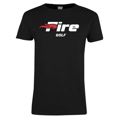  Womens Black Short Sleeve Tee - Golf