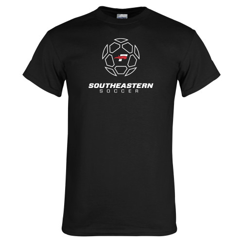 Black T Shirt - Soccer Design