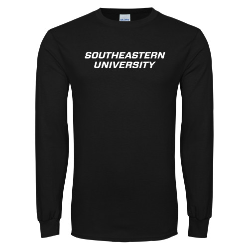  Black Long Sleeve T Shirt - Wordmark