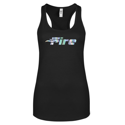  Next Level Womens Black Racerback Tank  - Primary Mark  Foil