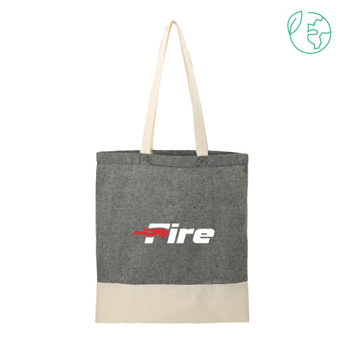  Split Recycled Black Cotton Twill Convention Tote - Primary Mark