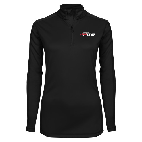  Syntrel Womens Black Interlock 1/4 Zip - Primary Mark