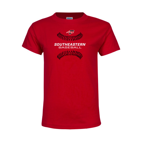  Youth Red T Shirt - Baseball Design