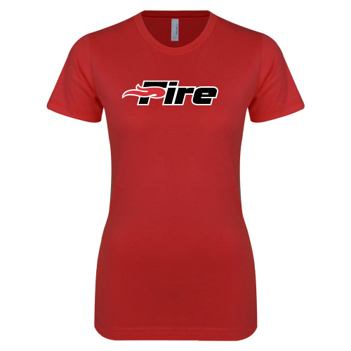  Next Level Womens Red Boyfriend Tee - Primary Mark