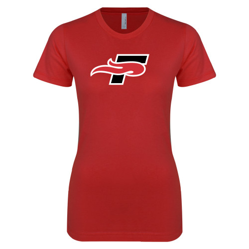  Next Level Womens Red Boyfriend Tee - F