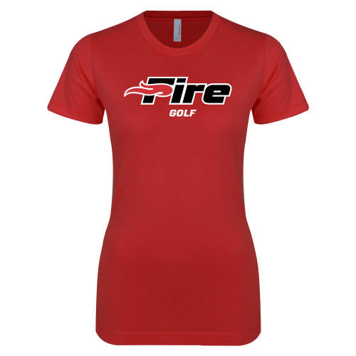  Next Level Womens Red Boyfriend Tee - Golf