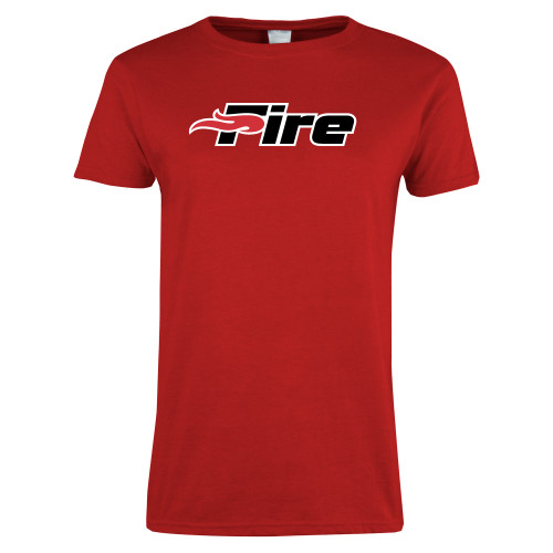  Womens Short Sleeve Red Tee - Primary Mark