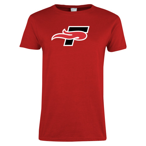  Womens Short Sleeve Red Tee - F