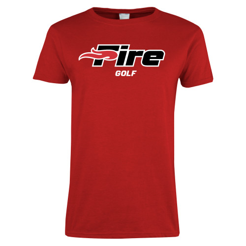  Womens Red Short Sleeve Tee - Golf