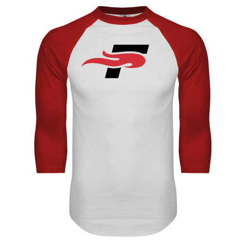  White/Red Raglan Baseball T Shirt - F