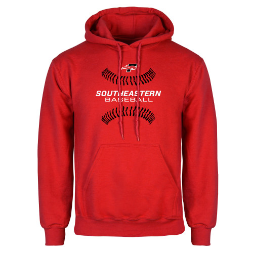  Red Fleece Hoodie - Baseball Design