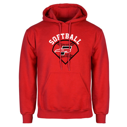  Red Fleece Hoodie - Softball Design