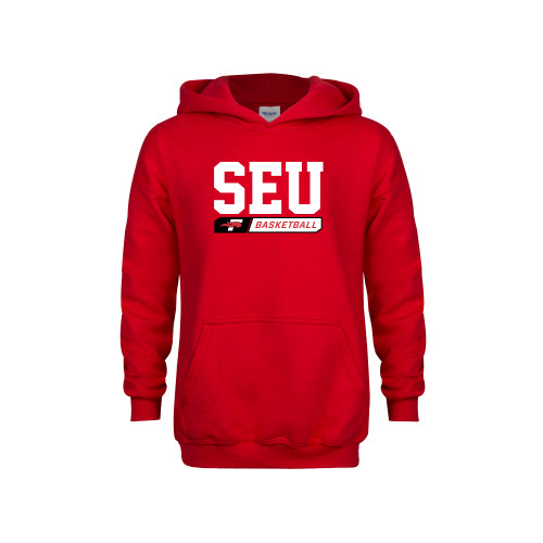  Youth Red Fleece Hoodie - Basketball Design