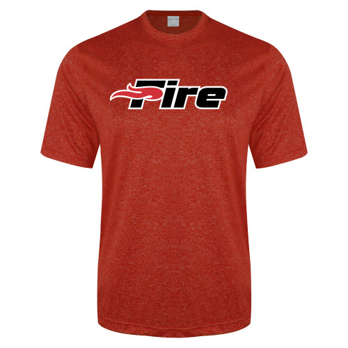  Red Heather Performance Contender Tee - Primary Mark