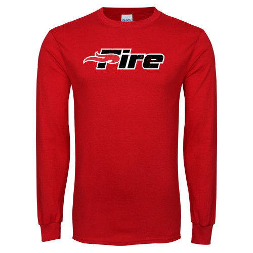  Red Long Sleeve T Shirt - Primary Mark Distressed