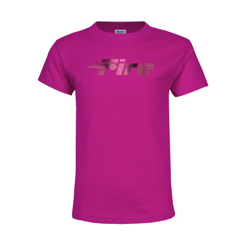  Youth Hot Pink T Shirt - Primary Mark  Foil