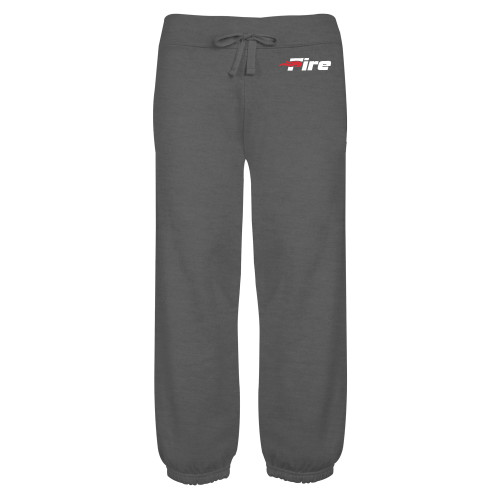  ENZA Womens Dark Heather Banded Fleece Capri - Primary Mark