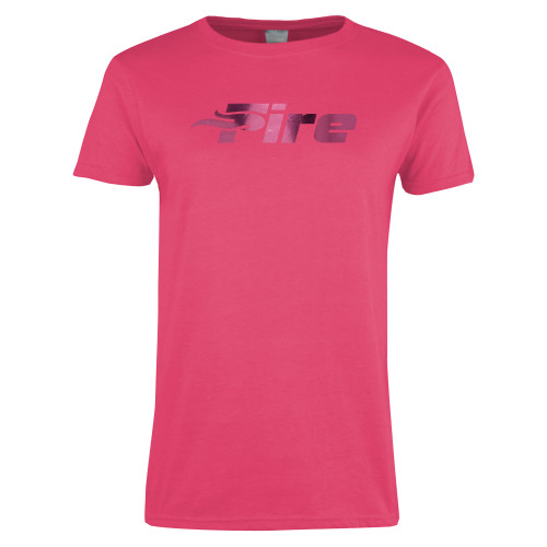  Womens Hot Pink Short Sleeve Tee - Primary Mark  Foil