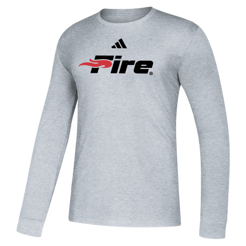  Adidas Medium Grey Heather Fresh Long Sleeve Tee - Primary Mark