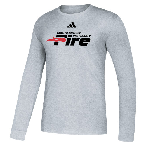  Adidas Medium Grey Heather Fresh Long Sleeve Tee - Secondary Mark