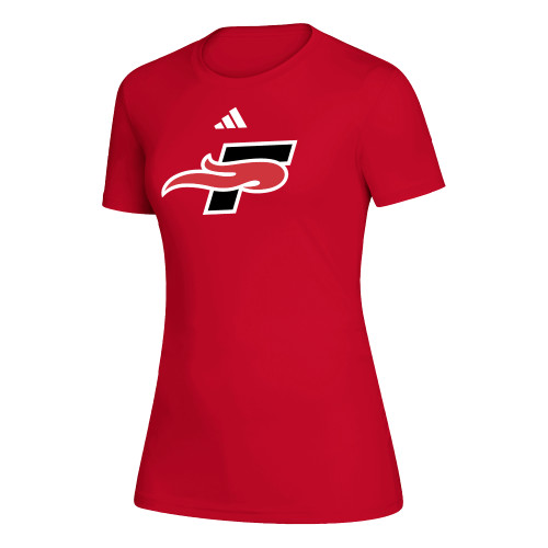  Adidas Womens Red Creator Performance Tee - F Submark