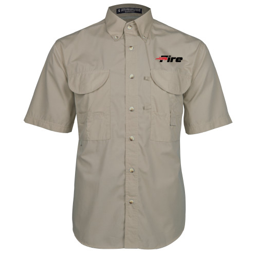  Khaki Fishing Shirt Performance Short Sleeve - Primary Mark