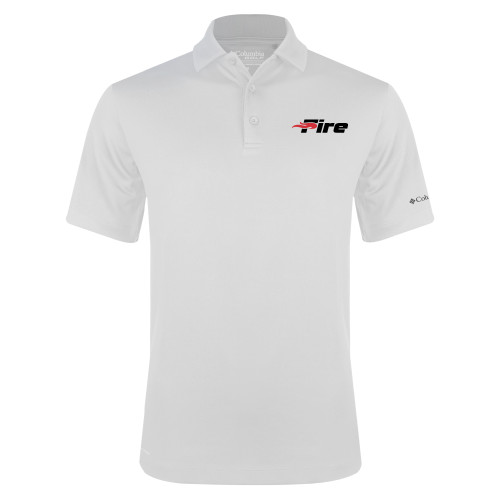  Columbia White Omni Wick Drive Polo - Primary Mark