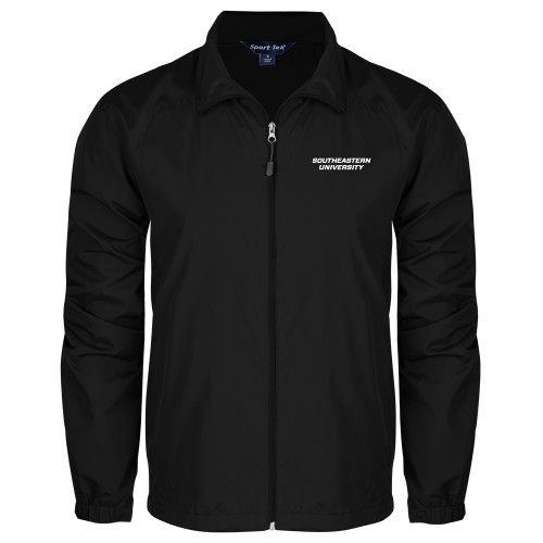  Black Full Zip Wind Jacket - Wordmark