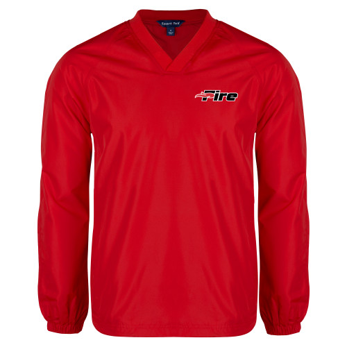  Red V Neck Raglan Windshirt - Primary Mark