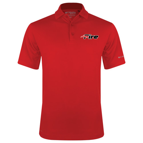  Columbia Red Omni Wick Drive Polo - Primary Mark