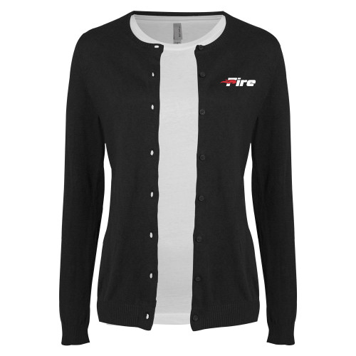  Womens Black Cardigan Sweater - Primary Mark
