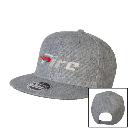  Heather Grey Wool Blend Flat Bill Snapback Hat - Primary Mark