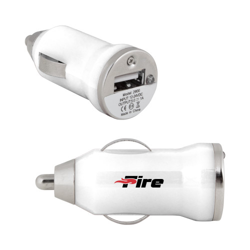  On the Go White Car Charger - Primary Mark