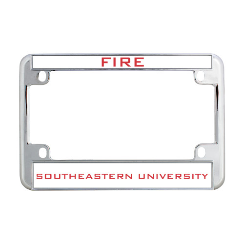  Metal Motorcycle License Plate Frame in Chrome - Fire