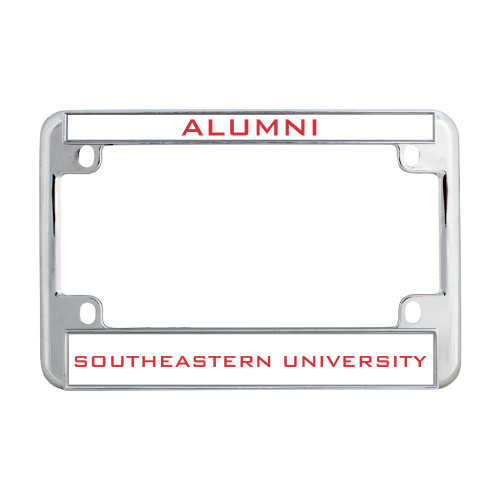  Metal Motorcycle License Plate Frame in Chrome - Alumni
