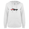 Thumbnail image for  ENZA Womens White V Notch Raw Edge Fleece Hoodie
