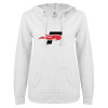 Thumbnail image for  ENZA Womens White V Notch Raw Edge Fleece Hoodie