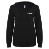 Thumbnail image for  ENZA Womens Black V Notch Raw Edge Fleece Hoodie
