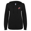 Thumbnail image for  ENZA Womens Black V Notch Raw Edge Fleece Hoodie